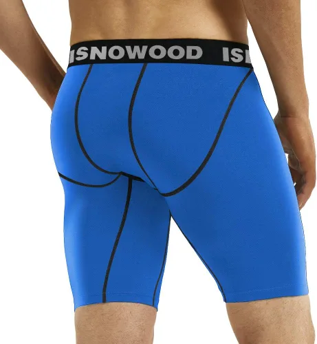 Miniatura 3 de Isnowood - Pantalones cortos de compresión para hombre, ropa interior atlética de elastano, para ejercicio, correr