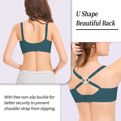 Miniatura 6 de Nursing Bras for Breastfeeding 3 Pack Seamless Maternity Bras Pregnancy Sleep Bralette with Extra Bra Extenders and Clips