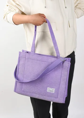 Miniatura 9 de Valleycomfy Bolsos de mano de pana casuales vintage para mujer, bolso cruzado para mujer, bolso de hombro de viaje, bolso ecológico