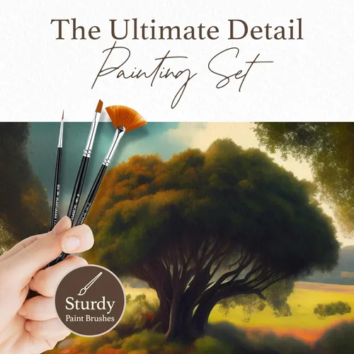 Miniatura 7 de SCHPIRERR FARBEN - Pinceles para pintura en lienzo, acrílico, gouache, óleo y acuarela, pinceles con cerdas sintéticas, juego de pinceles