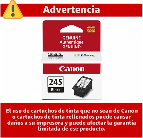 Miniatura 7 de Canon PG-245 - Cartucho de tinta negra original, compatible con iP2820, MG2420/2924/2920/3020/2522/2525, MX492, TS3120/302/302a/202/202a/4520/3320
