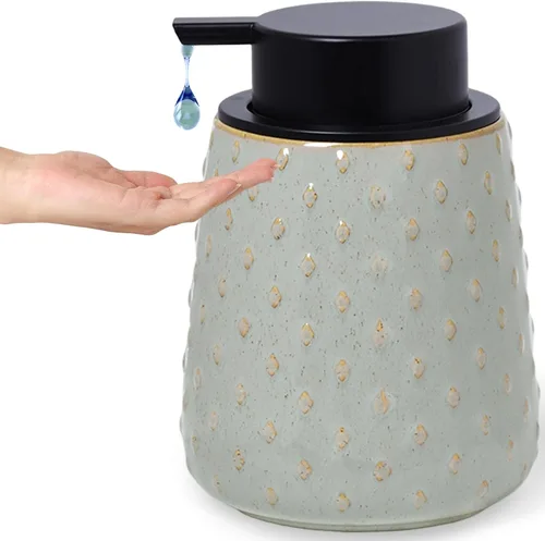 Miniatura 11 de Dispensador de jabón con bomba fácil de prensar, dispensador de jabón de manos recargable de 12 onzas, encimera de baño y fregadero de cocina