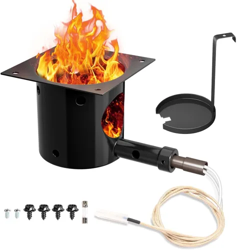 GRISUN Kit de Olla de Fuego y Varilla de Encendido para Traeger, Parrilla de Pellets Pit Boss, Olla de Fuego Esmaltada en Porcelana Mejorada,