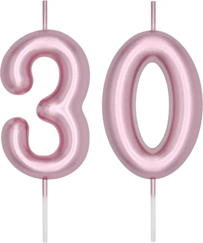 Miniatura 146 de DERVENTA Vela con números de 2.36 pulgadas, decoración perfecta para cumpleaños, brunch, postre, pastel, 1 pieza (número 0 rosa)