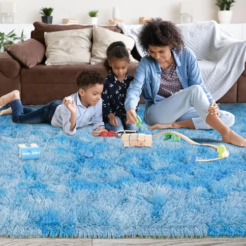 Miniatura 57 de Alfombras de área de 8x10 para sala de estar, alfombra shaggy grande ultra suave y esponjosa para dormitorio, alfombras de felpa mullida Blanco crema
