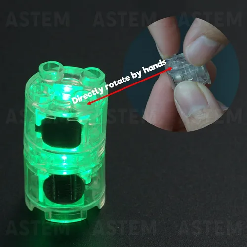 Miniatura 3 de ASTEM Kit de accesorios de ladrillos de luz verde, paquete de ladrillos de luz LED transparentes clásicos de 2 x 2, 6 piezas de bloques