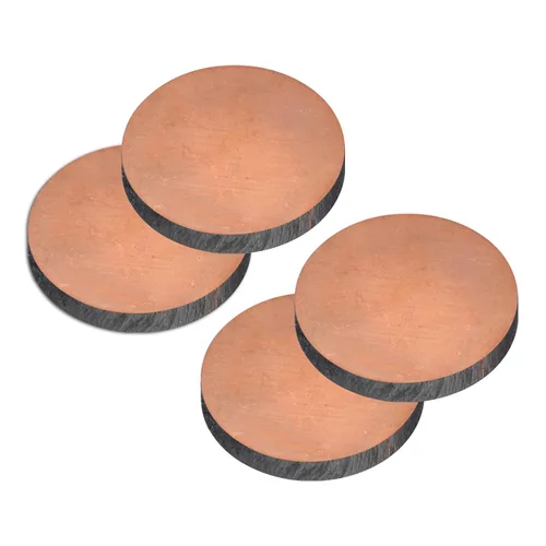 Miniatura 15 de uxcell Hoja de cobre puro, 4 piezas de 2 x 0.04 pulgadas, calibre 18 T2, placa redonda de metal de cobre para manualidades, reparaciones eléctricas