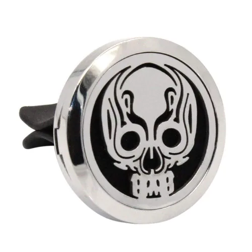 Tamaño Regular (Punisher) Difusor de Aceite Esencial para Aromaterapia de 30mm para Coche, Medallón de Acero Inoxidable, Ambientador con Clip de