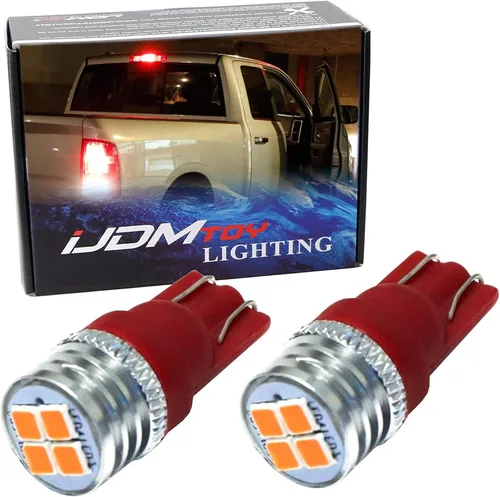 iJDMTOY Bombillas de repuesto brillantes de alta potencia 4-SMD de color rojo brillante compatibles con caja de camioneta/carga de montaje alto