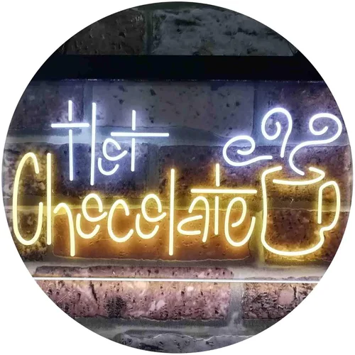 Miniatura 15 de ADVPRO Señal de neón LED de doble color para bebida de chocolate caliente, azul y rojo, 12 x 8 pulgadas st6s32-i3831-br