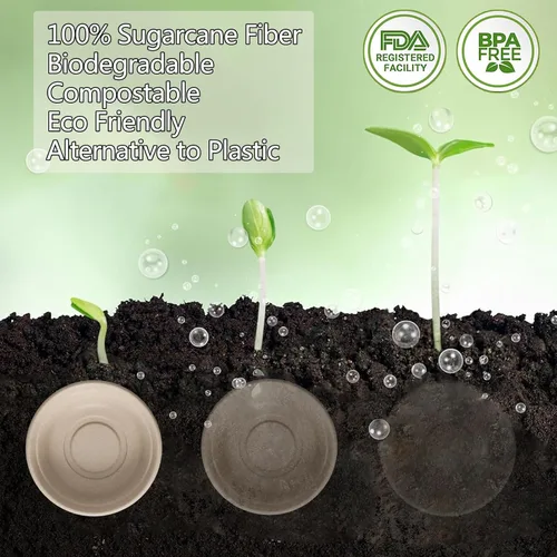 Miniatura 3 de Homestockplus Cuencos desechables de 16 onzas, cuencos de papel pequeños de alta resistencia, hechos de cuencos biodegradables de bagazo natural