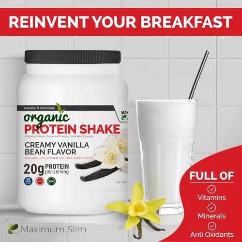 Miniatura 5 de Maximum Slim Batido de proteínas orgánico - Sabor cremoso de vainilla