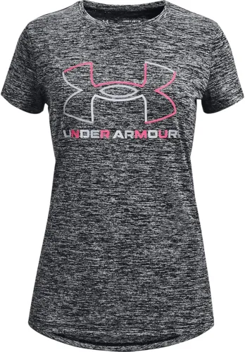 Under Armour - Camiseta de manga corta para niñas con logotipo grande