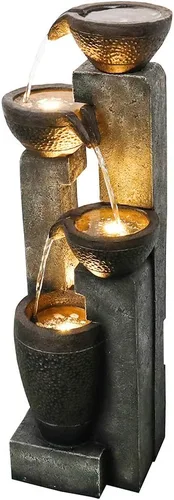 Miniatura 8 de Fuente de agua para jardín, 40 pulgadas, fuente de agua para uso al aire libre en patio, jardín, patio trasero y decoración del hogar Gris1