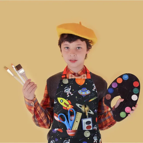 Miniatura 4 de Delantal para niños - cocina, jardinería, artista, pintura, limpieza, horneado, cerámica, chef, cocina, regalo para niños, niñas Space