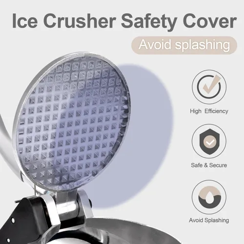 Miniatura 5 de Máquina de Hielo Raspado 380w Máquina de Cono de Nieve 3 Cuchillas de Acero Inoxidable Afeitadora de Hielo Eléctrica Trituradora de Hielo 127kg/hora
