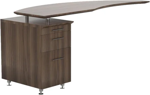 Miniatura 6 de Mayline MNRTPLLGS Medina 63" W Retorno izquierdo para usar con escritorios, se vende por separado, laminado de acero gris