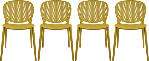 Miniatura 32 de 2xhome Juego de 2 sillas de comedor para patio Silla auxiliar moderna apilable para piscina al aire libre Plástico resistente a la intemperie