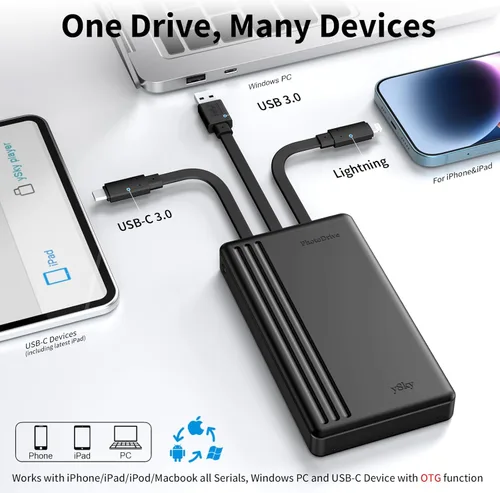 Miniatura 2 de ySky 1TB External Hard Drive for iPhone iPad MacBook Windows Computer,Portable Photo Stick Storage Device for iPhone17/16/15/14/13/12 /USB C Android