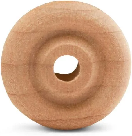 Miniatura 2 de Mini ruedas de madera clásicas, ideales para manualidades, 5/8 pulgadas de diámetro, 1/4 pulgadas de grosor, agujero de 1/8 pulgadas, paquete de 50