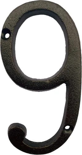 Miniatura 34 de BetLight Número de casa de hierro fundido de 5.5 pulgadas de alto, números de dirección de casa sólidos, elegante acabado marrón negro, fácil