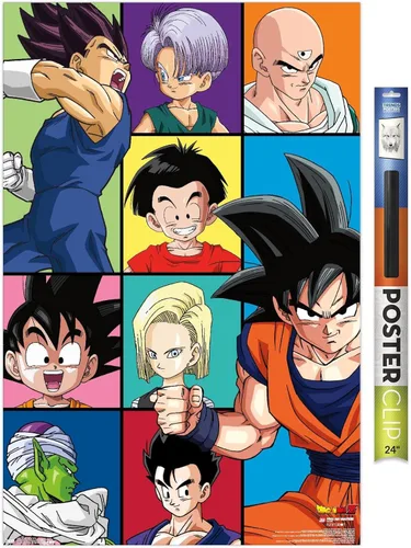 Miniatura 17 de Trends International Dragon Ball Z - Póster de pared con cuadrícula, 22.375 x 34 pulgadas, versión enmarcada de madera de granero