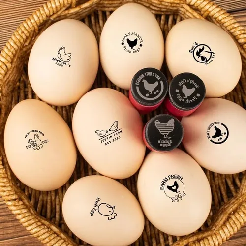 Miniatura 3 de Sellos de huevos para huevos frescos, sello personalizado con diseños, logotipo personalizado, sellos de animales, sello personalizado duradero