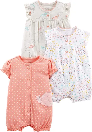 Miniatura 6 de Simple Joys by Carter's - Paquete de 3 mamelucos Snap-up para bebés niñas