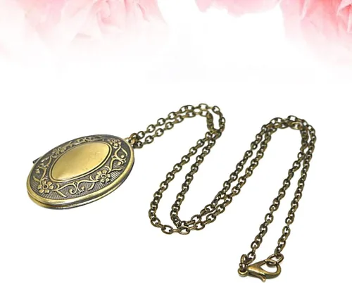 Miniatura 2 de Collar con colgante ovalado de estilo vintage con forma de medallón abierto
