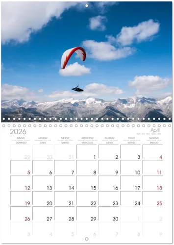 Miniatura 8 de Parapente - entre el cielo y la tierra (calendario mensual de pared 2025 11.7 x 16.5 pulgadas (abierto), calendario de 14 meses CALVENDO
