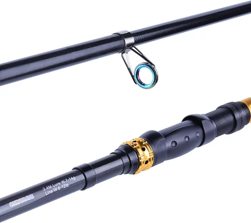 Miniatura 3 de Sougayilang - Caña de pescar telescópica de fibra de carbono ultraligera de 24 toneladas, caña de pescar portátil plegable con asiento de carrete