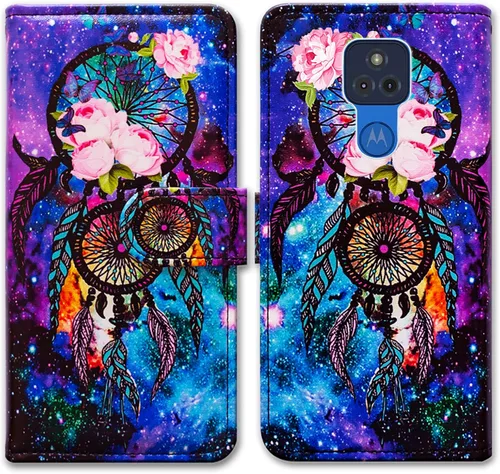 Miniatura 15 de Bcov Funda para Moto G Play 2021 [no compatible con G Play 2020], funda de piel con tapa para teléfono con diseño de flor de ciruelo con ranura