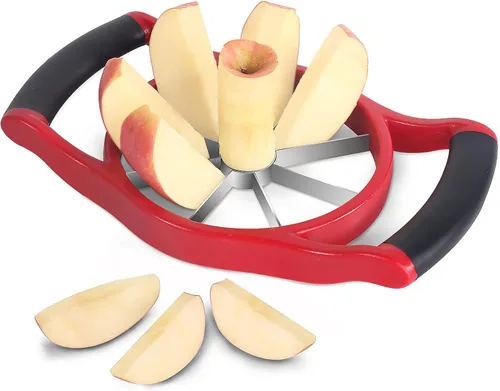 Newness Rebanador de Manzana Extra Grande de 5.12 Pulgadas, Cortador de Manzana de Servicio Pesado 8 Rebanadas, Descorazonador de Manzana Duradero,