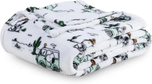 Miniatura 23 de Berkshire Blanket Peanuts® VelvetLoft® Manta de Felpa con el Tierno Personaje Snoopy, Peanuts Snoopy Everyday Buffalo Plaid Navy Tonal, Manta 55