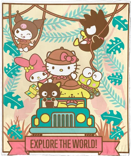 Miniatura 23 de Northwest Hello Kitty - Manta de seda táctil, 50 x 60 pulgadas, amigos de la playa