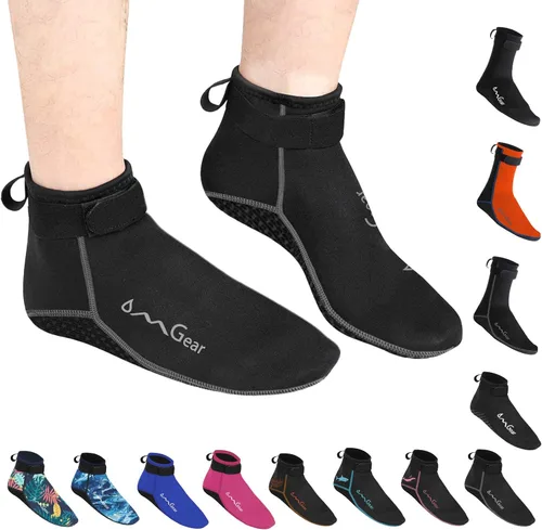 Calcetines de agua de neopreno, calcetines de playa tipo botines de 0.118 pulgadas, con costuras invisibles antideslizantes para traje de neopreno,