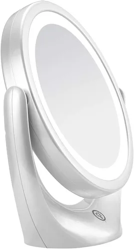 Miniatura 4 de Howlite Reflect - Espejo de maquillaje LED recargable 5X con doble vista, 1800 mAh con botón táctil