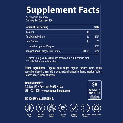 Miniatura 2 de Trace Minerals Research Gomitas de magnesio mandarina 120 unidades, 120 CT