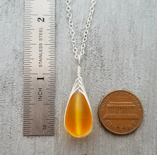 Miniatura 76 de Yinahawaii Collar de cristal de mar hecho a mano, joyería hawaiana para mujer, collar de lágrima trenzada, joyería única de cristal de mar
