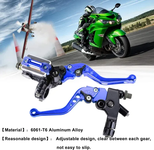 Miniatura 6 de Palancas universales de freno y embrague de manubrio de motocicleta de 7/8 pulgadas 22 mm CNC, juego izquierdo y derecho, compatibles con Harley