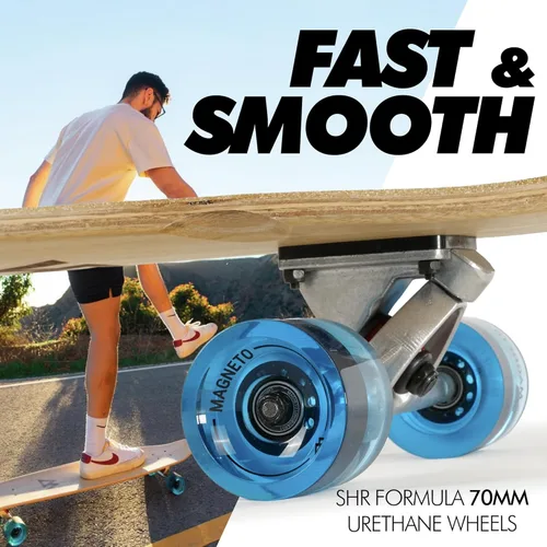 Miniatura 5 de Magneto 44 inch Kicktail Cruiser Longboard Skateboard Bamboo and Hard Maple Deck Made for Adults, Teens, and Kids Azul