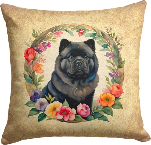 Miniatura 9 de Caroline's Treasures DAC2072PW1414 Affenpinscher and Flowers - Almohada decorativa de tela, lavable a máquina, para interiores y exteriores