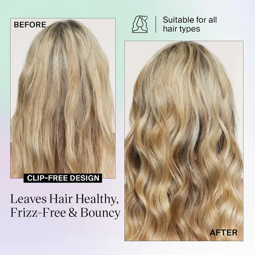 Miniatura 4 de Eva NYC - Rizador de pelo saludable sin clip de calor, rizador de pelo con infusión de turmalina con infrarrojo lejano, varita rizadora de cerámica