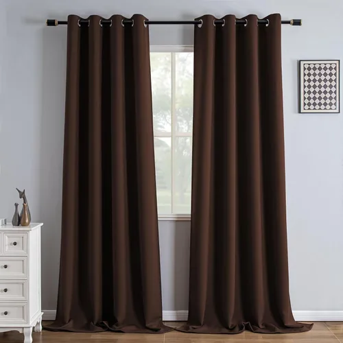 Miniatura 101 de IGEMAEVE Cortinas 100% opacas de 108 pulgadas de largo para dormitorio, juego de 2 paneles de cortinas opacas con bolsillo para barra y pestaña