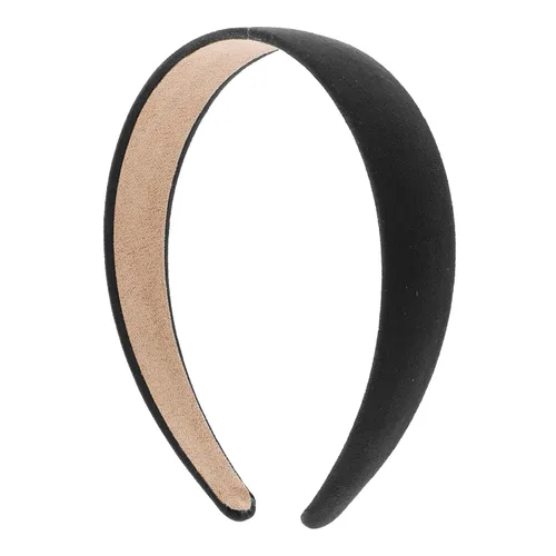 Motique Accessories Vincha sólida de 1 pulgada de ancho tipo ante para mujeres y niñas - Negro