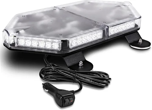 Miniatura 34 de NanoFlare NFMB56 Mini Barra de Luz Estroboscópica LED Roja Blanca de 17" 12V 56W [Clase SAE 1] [Imán/Montaje Permanente] Barra de Luz de Baliza