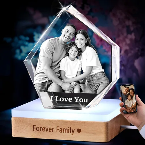 Miniatura 11 de Foto de Cristal 3D Personalizada Imagen 3D en Cristal - Regalo para Mamá Esposa Ella Abuela Él Papá Navidad Año Nuevo Cumpleaños Boda Parejas Paisaje
