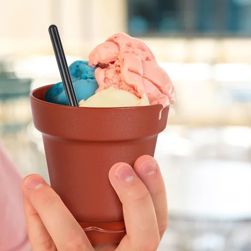 Miniatura 3 de Kichvoe Tazas de pastel con tapa, pala y bandeja, 20 piezas de mini cuencos de postre para yogur, helado, pudín y jardín, fiesta temática de catering