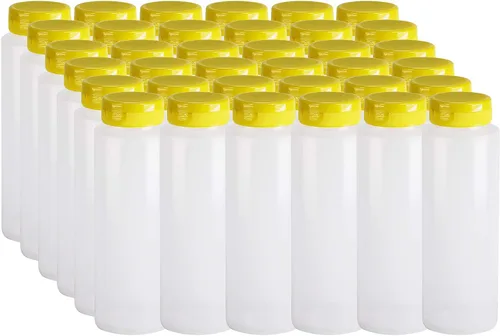 Miniatura 17 de Pinnacle Mercantile Botellas de plástico para condimentos con rociador y dispensador con tapa de bisagra negra grande de 32 onzas, vacías, paquete