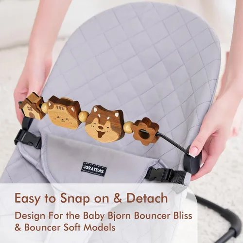Miniatura 6 de iGRATENS Barra de juguete tridimensional Baby Bjorn Bouncer, juguete para gorila de bebé suave y feliz, fácil de colocar y quitar, juguetes